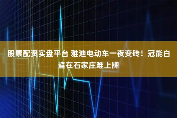 股票配资实盘平台 雅迪电动车一夜变砖！冠能白鲨在石家庄难上牌